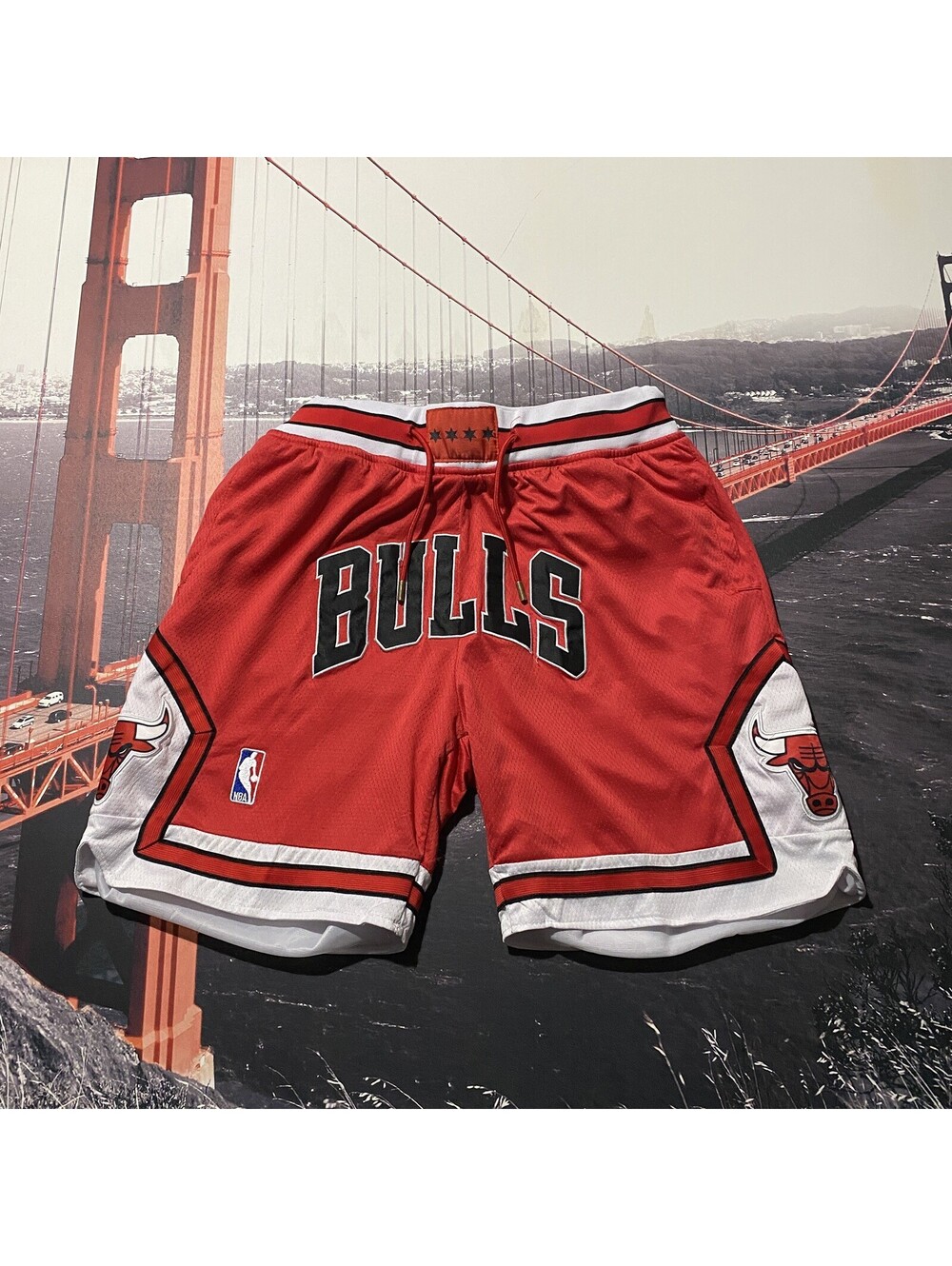 Just Don Chicago Bulls NBA Mens Red Basketball Shorts Size Medium USA Made